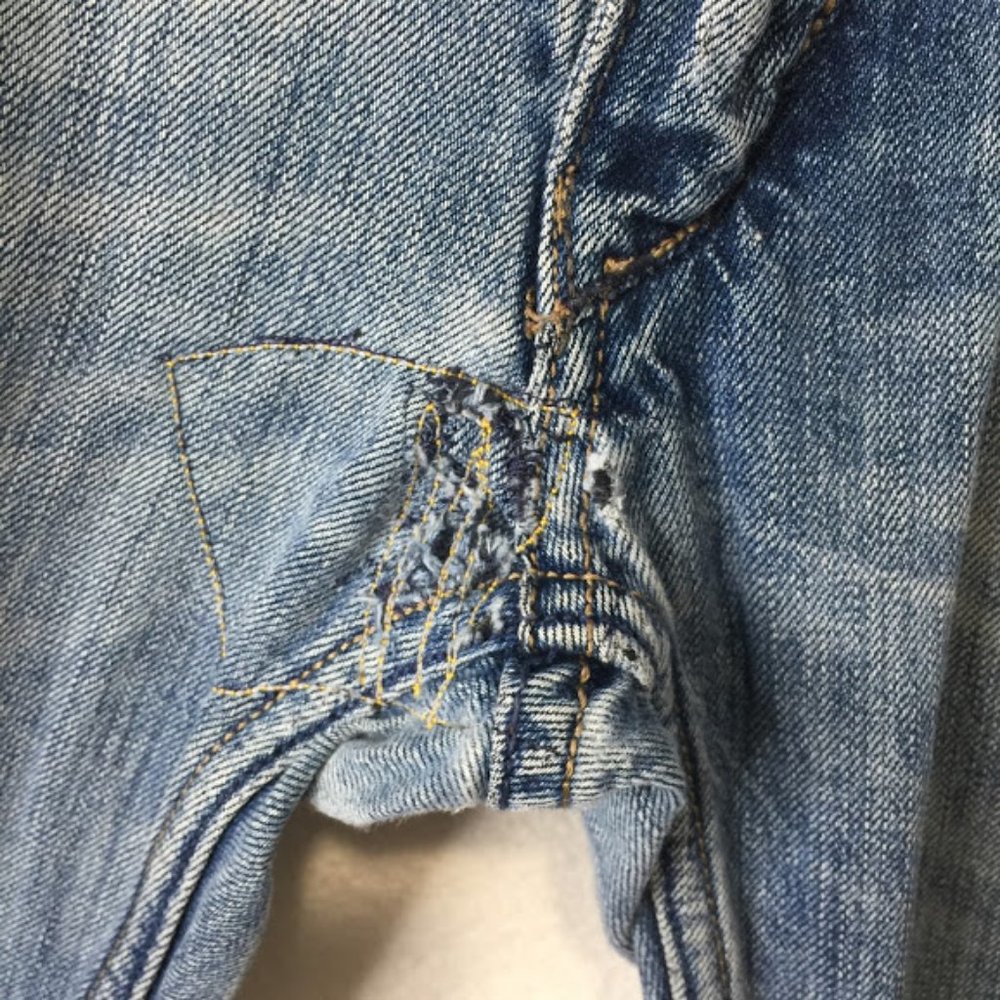 RARE Tex Rag Restyle Recycle Jeans Capri Distress - Picture 6 of 12